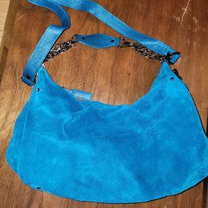 Kenneth Cole turquoise suede hobo bag